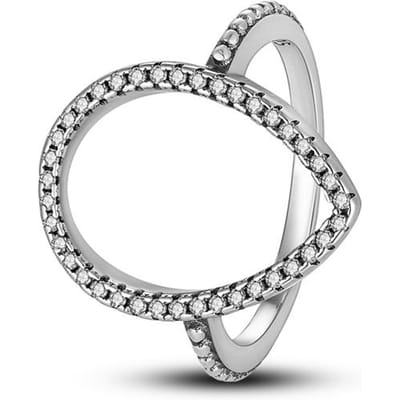 Stapelbare Cubic Zirconia Druppel Liefdeshart Vierkant Halo Ring voor Vrouwen Zilverkleur Verlovingsring Sieraden Cadeau Trend Nieuw 8 gray