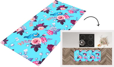 Keukenloper - Loper keuken - Vogel - Bloemen - Patronen - 120x50 cm - Keukenloper vinyl
