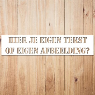 Sjabloon 590x90 mm met eigen tekst/afbeelding