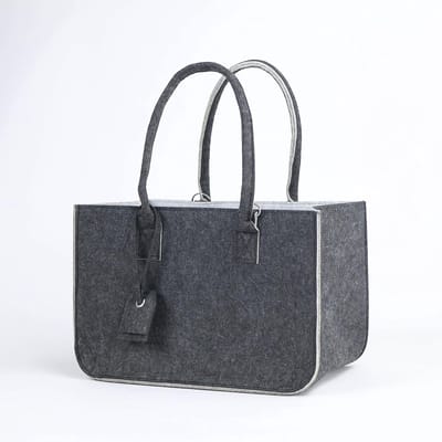 Smart Packs Vilt Tas Groot (40 x 27 x 27 cm) Ideaal als boodschappentas & houttas Vilt Tassen Shopper Inclusief sleutelhanger & draagriem