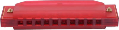 Mondharmonica - Rietinstrument Muziekinstrument - Muziek Leren Spelen - 10-gaats ontwerp - 11 x 3 x 3 cm - Dieprood