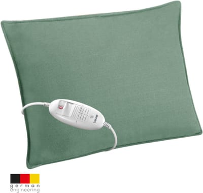 Beurer HK 48 Cosy Green Warmtekussen – Elektrisch Warmtekussen met Groene Decoratieve Hoes – 40×30 cm – Snelle Opwarming – 3 Warmtestanden – Automatische Uitschakeling – Zachte Fleece – Machinewasbaar – 3 Jaar Garantie