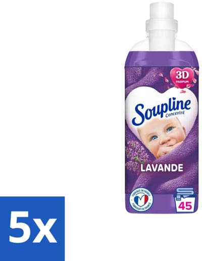 Soupline - Wasverzachter - Lavendel - 45 Wasbeurten - 1L - Bulkverpakking - 5 stuks