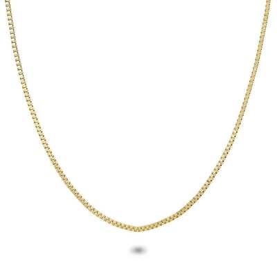 Twice As Nice Halsketting in goudkleurig edelstaal, venetiaan ketting 1,5 mm 90cm+5cm