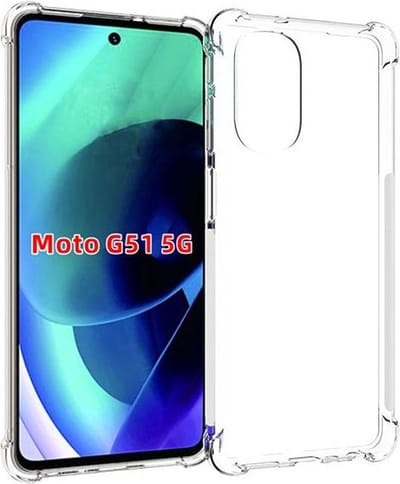 MobyDefend Hoesje - Geschikt voor Motorola Moto G51 - Transparante Shockproof TPU Backcover - Verstevigde Hoeken - Volledig Doorzichtig