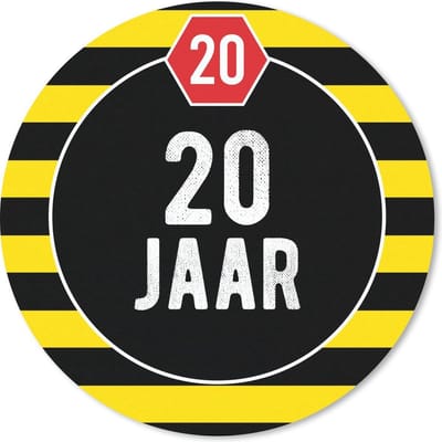 Muismat rond 20x20 cm - Mousepad Jubileum - 20 Jaar - Quote - Verjaardag - Ronde muismatten