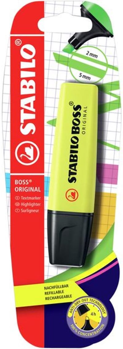 Markeerstift stabilo boss 70/24 geel blister | 10 stuks