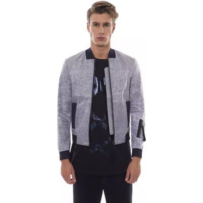 Nicolo Tonetto Grijze Polyester Heren Bomberjack