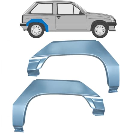 Reparatiepaneel achterspatbord voor Opel Corsa A 1982-1993 / Links + Rechts
