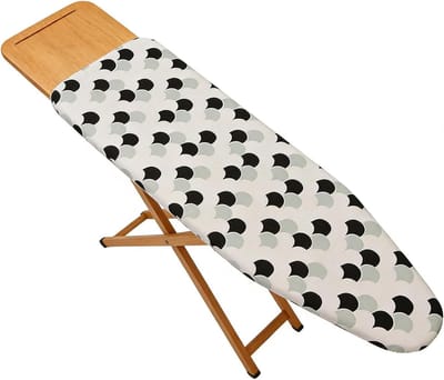 Strijkplankovertrek met Mat - Strijkhoes Strijkmat - Kreukvrij Strijken - Warmte-isolerend Fleece - 121 x 44 cm - Grijs