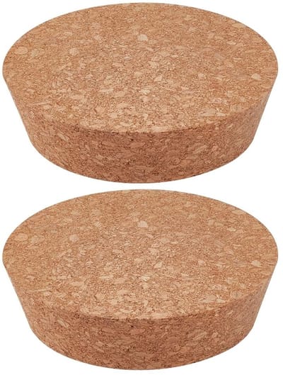 Allecto - Kurkflesstoppers - Houten Kurkplug - Perfect voor Flessen en Potten - Lichtbruin - Kurken Deksels - Ideaal voor Bruiloft en Keuken - 2 Stuks