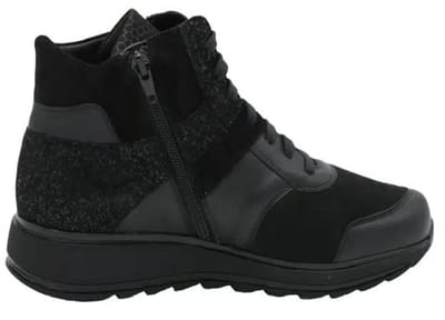 Durea - 9745 H - Hoge sneakersVeterbootsDames veterschoenenDames sneakersHalf-hoge schoenen - Kleur: Zwart - Maat: 41