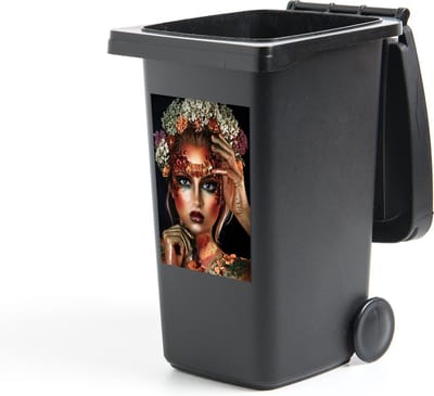 Container sticker Bloemen - Vrouw - Kroon - 40x60 cm - Kliko sticker