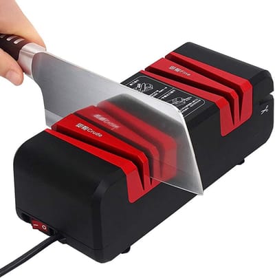 Quvo® Elektrische messenslijper - Messenslijper - Messenslijpers - Messenslijper elektrisch - Zwart - ‎20cm x 10cm x 10cm