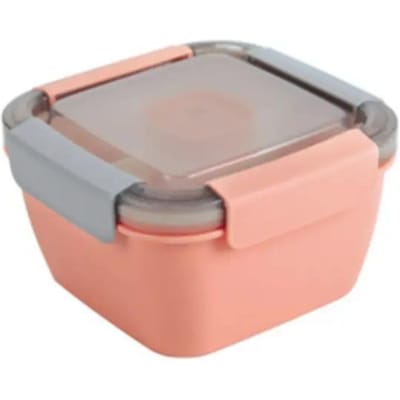 1 stuks Salade Lunchbox Container Met 37-oz Saladekom, 3 Vakken En 2-oz Sauscontainer Voor Salade Toppings Of Snacks 3&1100ml&1 gray