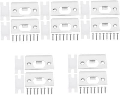 Sluitplaat Deur - Nachtschoot Bevestiging - Huis Beveiligen - Roestvrij Staal - 10 Sets - Zilverkleurig