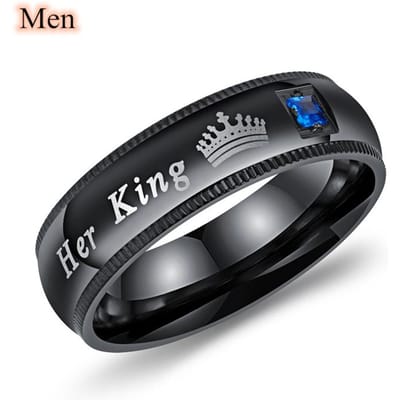 Mode Koppelringen Haar Koning Zijn Koningin Statement Ring Romantische Zirconia Kroonring Jubileum Trouwring Sieraden Cadeaus 9 gray