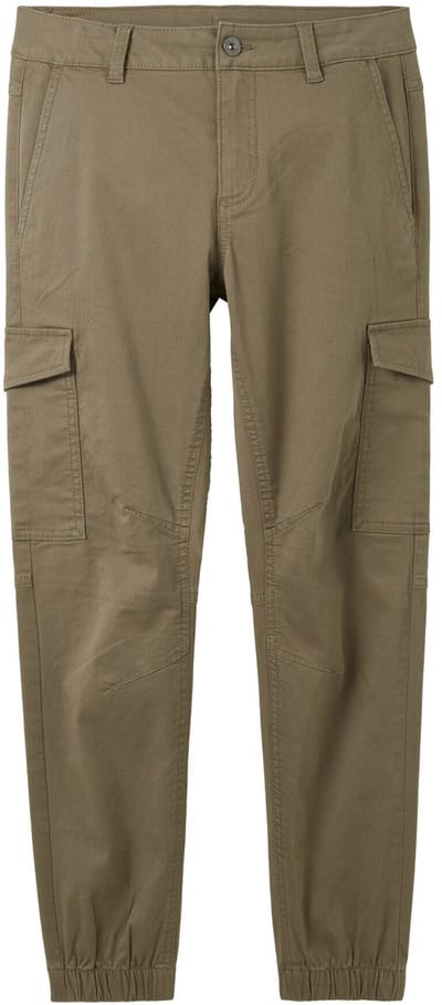 Tom Tailor - Cargobroek met opgestikte zakken - Maat 158 - Dusty Olive Green