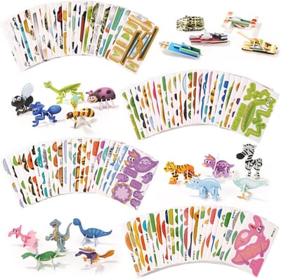 Educatieve 3D Puzzels - Doe-het-zelf Knutselcadeaus - Intelligentie Verbeteren - Zacht en Veilig - 100 Stuks - Meerdere Kleuren