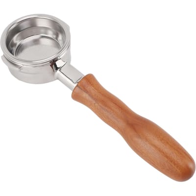 Porte-filtre sans fond de 58 mm avec filtre à panier, 2 oreilles en acier inoxydable, poignée en bois, cafetière amovible L