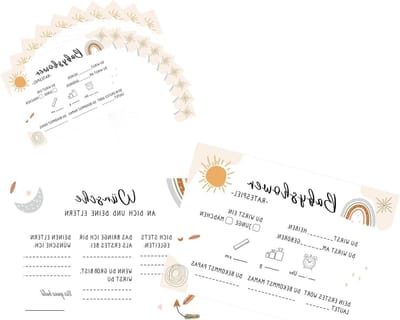 Solidchoice - 10 Babyshower Spelkaarten voor Gender Reveal en Babyparty's