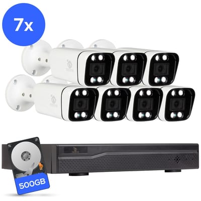 Teceye Compleet Camera Beveiliging Set met 7x POE Camera - Beveiligingscamera - Beveiligingscamera binnen - Beveiligingscamera buiten - CCTV Camera systeem - Beveiligingscamera set - Bewakingscamera set