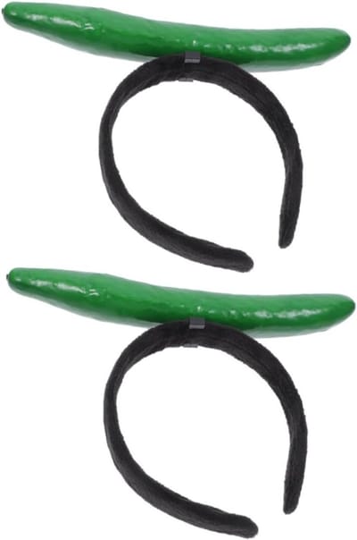 2 Stuks Komkommer Haarband met 3D Groente Motief - Duurzaam Haaraccessoire voor Halloween, Feestdagen en Carnaval