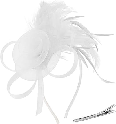 Elegante Fascinator Haaraccessoire met Veer en Gaas voor Bruiloft, Competitie en Theeparty