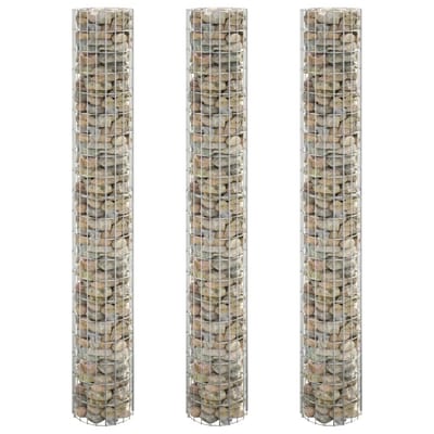 vidaXL - Gabion - plantenbakken - 3 - st - rond - verhoogd - Ø30x200 - cm - staal