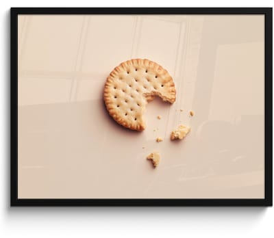 Fotolijst inclusief poster - Posterlijst 70x50 cm - Posters - Koekje - Kruimels - beige - Foto in lijst - Keuken decoratie muur - Wanddecoratie accessoires - Muurdecoratie - Schilderijen