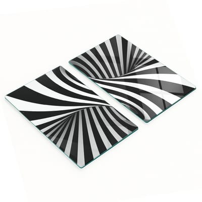 Duurzame en stijlvolle glazen borden met een abstract wervelpatroon, 2x30x52 cm