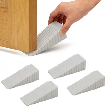 Rubberen vloerdeurwiggen - 4 stuks - 9,6*3,95*2,85cm - M - Antislip duurzame deurstopper - Deurstopper - Stapelbare deurstopper - Geschikt voor alle soorten binnen- en buitenvloeren - Deurstopper - Deurstopper anti-botsing bovendeur