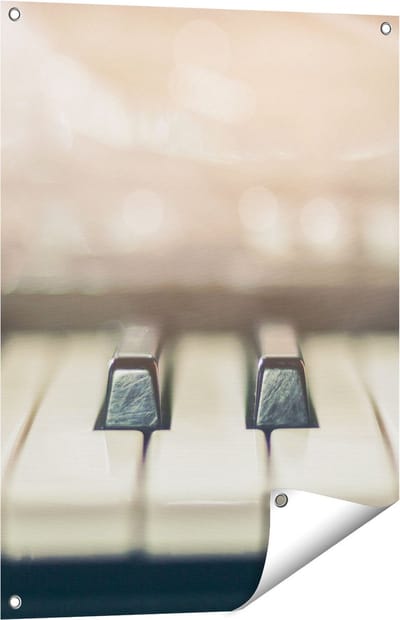 Gards Tuinposter Piano Toetsenbord - 60x80 cm - Tuindoek - Tuindecoratie - Wanddecoratie buiten - Tuinschilderij