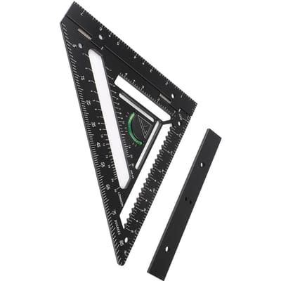 Timmerhaak Lay-out Tool Zwarte Kleur Aluminiumlegering Driehoekige Liniaal Dakspant Vierkant voor black