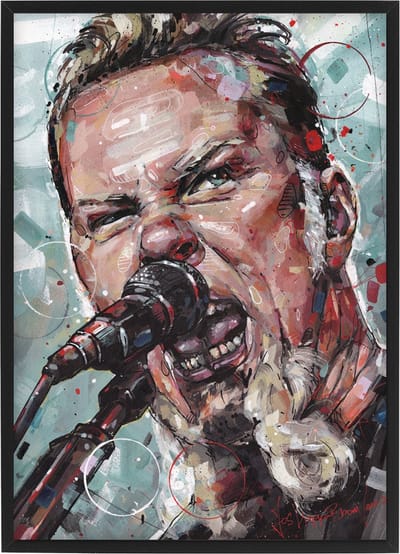 James Hetfield print 30,6x43 cm (A3) *ingelijst & gesigneerd