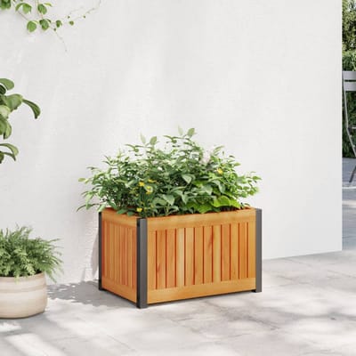 vidaXL - Plantenbak - 45x30x27,5 - cm - massief - acaciahout - en - staal