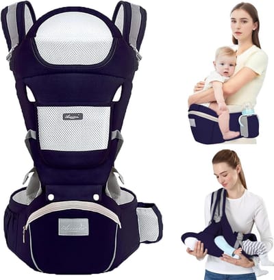 Multifunctionele Ergonomische Babydrager 6-in-1 met Heupzitje voor Kinderen van 0 tot 36 Maanden