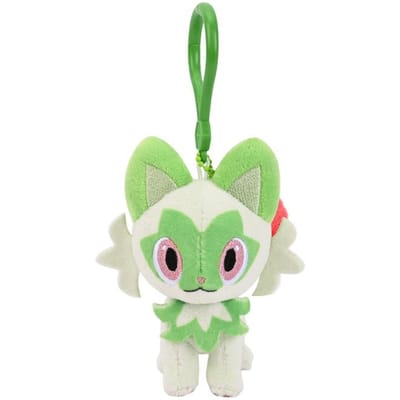 Peluche Véritable Sprigatito Série Amour Pokemon Kawaii Jouet Peluche Porte-clés Pendentif Sac à Dos Porte-clés Poupée Cadeaux d'Anniversaire Pour Enfant Garçon