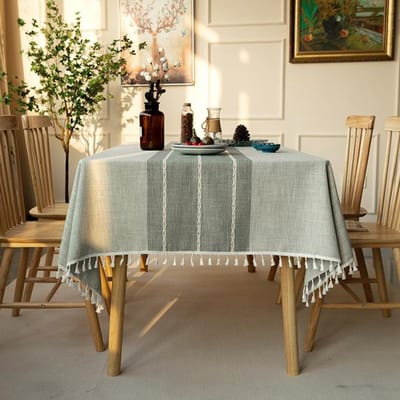 Vlekbestendig Tafelkleed Koreaanse Decoratie Linnen Jute Waterdicht Vlekbestendig Wasbaar Rond Feest Verjaardagen Huis Keuken 60 x 60cm gray