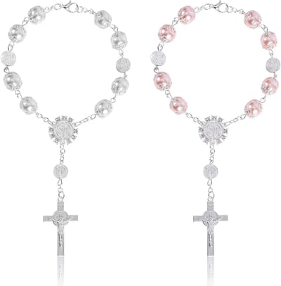 Ronte - Auto rozenkrans spiegel hanger voor auto-interieur - Religieuze geschenken - 2 stuks