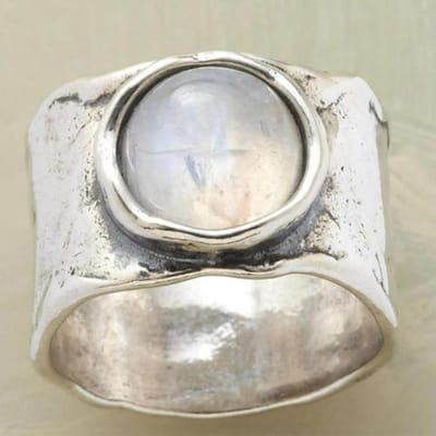 Retro Blauwe Zirkonia Ring Voor Vrouwen Meisje Boho Zilverkleurige Ring Geboortesteen Ring Cadeau Voor Haar 9 gray