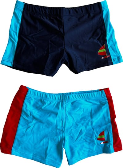 Zwembroeken kinderen donkerblauw en blauw 3-4 jaar