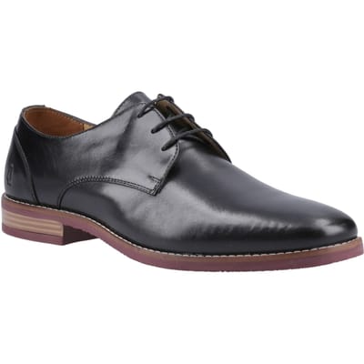 Hush Puppies Mike Leren Heren Zwarte Veterschoenen
