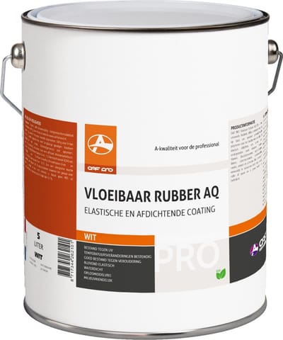 OAF PRO Vloeibaar Rubber AQ Wit 5 liter - UV-Bestendig - Dakbedekking - Afdichting - Dicht Scheuren en Kieren - In Wit, Grijs en Zwart