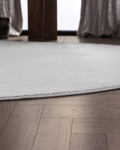 Carpetique Rond Vloerkleed - Ø200 cm – Wit - Antislip – Japandi & Scandinavisch Woonkamer Tapijt