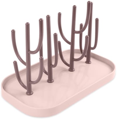Ynkkvre - Droogrek voor babyflessen - Baby Flessenrek - Flessen Droogrek - 4 Verstelbare Armen - Opvouwbaar Design - BPA-Vrij PP - Inclusief Opvangbak