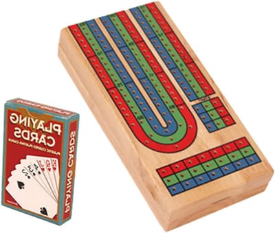 Houten Cribbage Bordspel Set voor Reizen en Feesten, Compacte en Duurzame Ontwerp met Opbergcompartiment en Speelkaarten