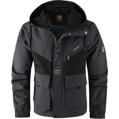 Jas Grote Maat Parker Jas met Capuchon Herenjas Knappe Casual Jas met Capuchon 3XL black