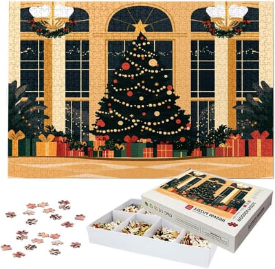 Houten Puzzel - Legpuzzel Volwassenen - Ontspanning Thuis - 4000 Stukjes - 141x87cm - Kerstprint