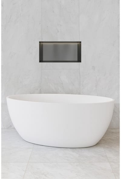 Hotbath &More BOX060FL inbouwnis 30x60x10cm zonder frame met verlichting geborsteld gunmetal PVD